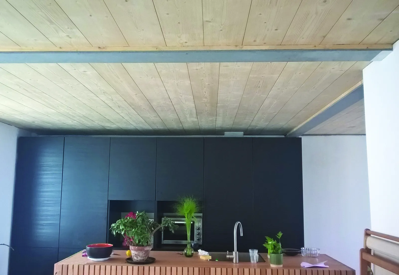 Dalle-bois épicéa : plafond fini